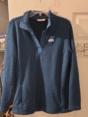 Orvis Deep Teal Half-Snap Fleece Pullover